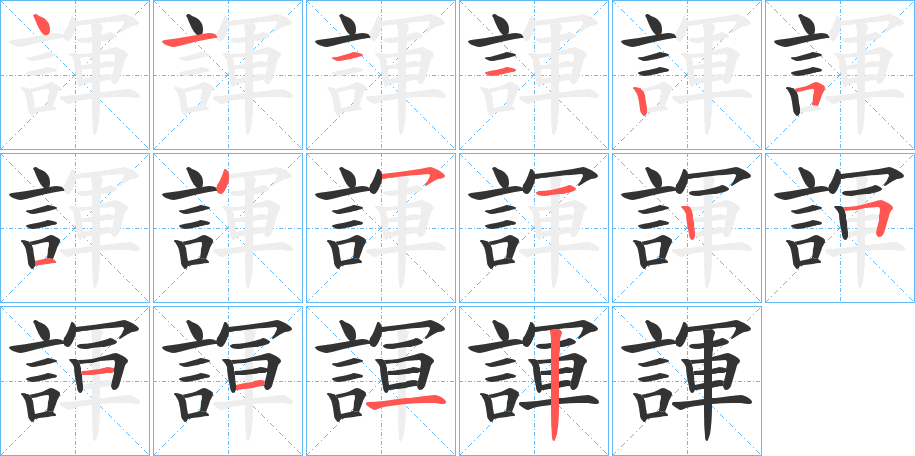 諢的笔画顺序图
