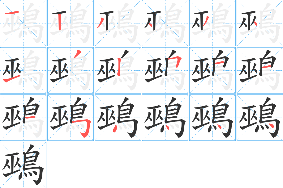 鵐的笔画顺序图