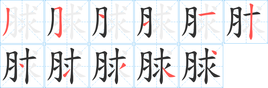 脙的笔画顺序图