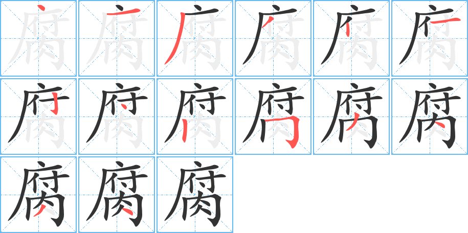 腐的笔画顺序图