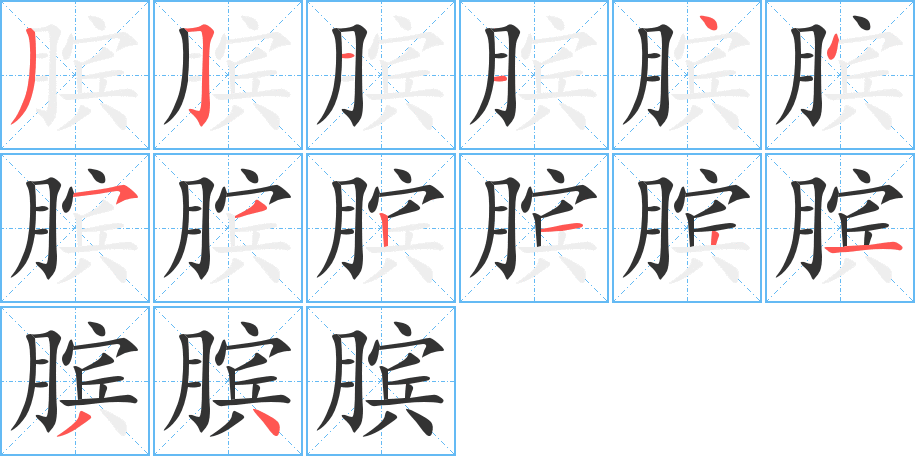 膑的笔画顺序图