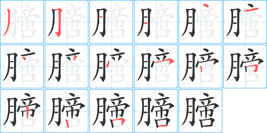 膪的笔画顺序图