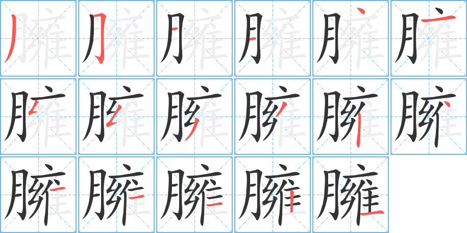 臃的笔画顺序图