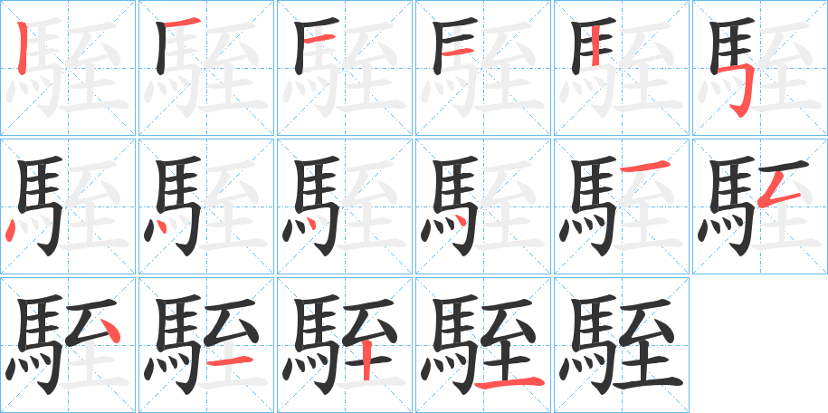 駤的笔画顺序图