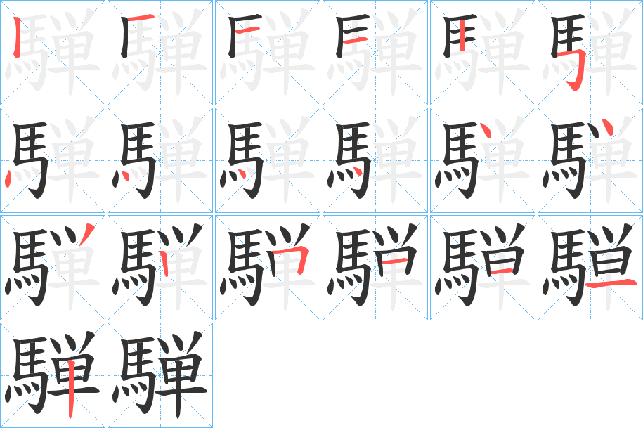 騨的笔画顺序图