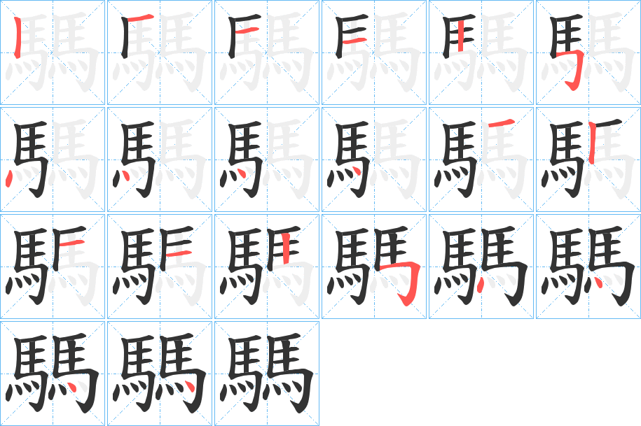 騳的笔画顺序图