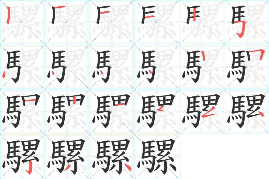 騾的笔画顺序图