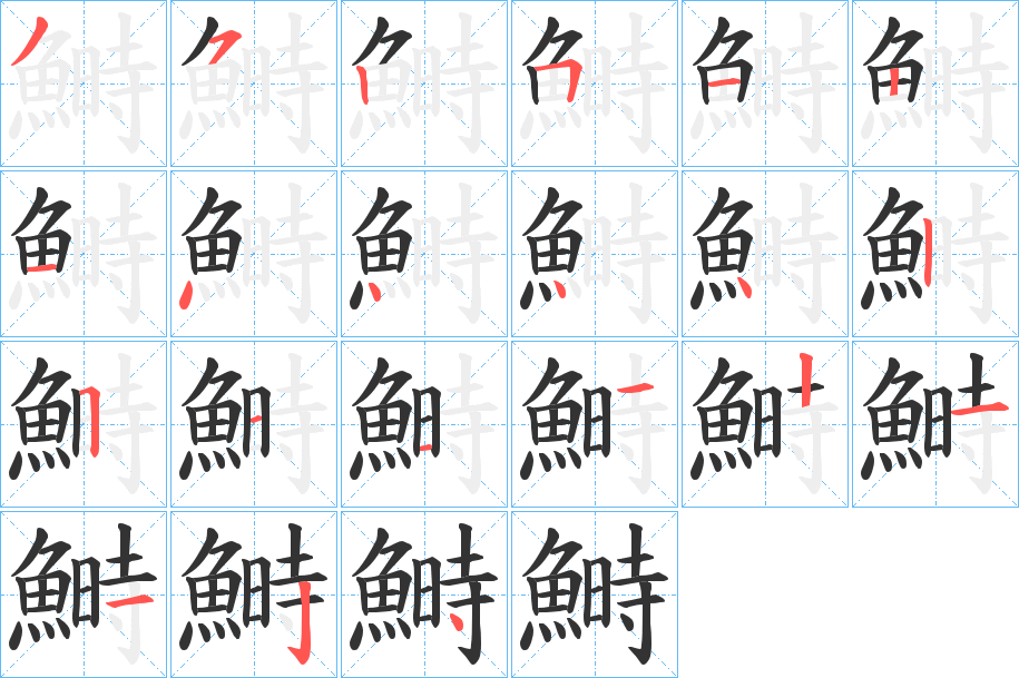 鰣的笔画顺序图